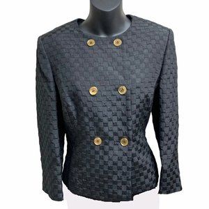TAHARI Levine DeMarco Emily‎ Juniper Black Double Breasted Jacket